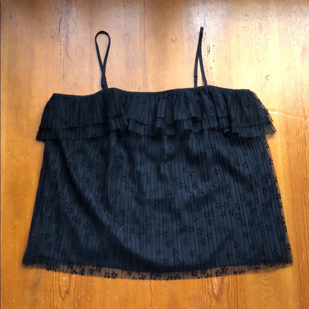 J. Crew floral mesh lined tank top